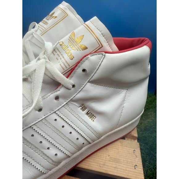 Adidas Pro Model White Red Gold Leaf High Top Sneakers - Men\'s Size 11 - FX7825